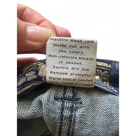 Christopher Webb Women’s Jeans 14/32  Dark Blue Straight Leg Embroidered - Picture 8 of 9